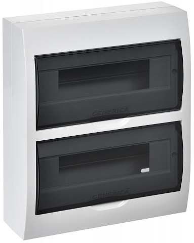 IEK GENERICA Корпус пластиковый ЩРН-П-24 черн. прозр. дверь IP41