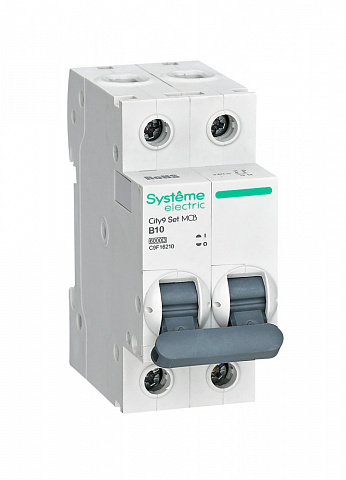 Systeme Electric City9 Set Автоматический выключатель (АВ) B 10А 2P 6kA 230В