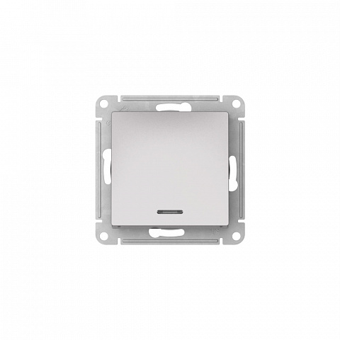 Systeme Electric AtlasDesign Алюминий Переключатель 1-кл с подсветкой, сх.6а, 10АХ, мех., быстрозажим. клем.