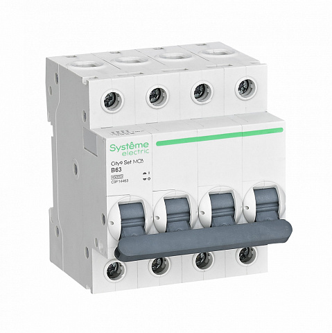 Systeme Electric City9 Set Автоматический выключатель (АВ) B 63А 4P 4.5kA 400В