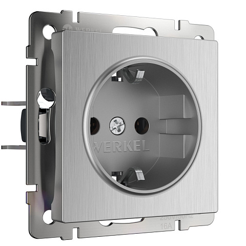 Розетка Werkel W1171009 cеребряный рифленый