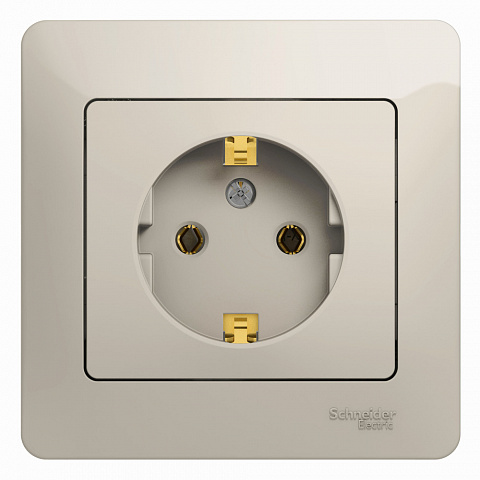 Systeme Electric Glossa Молочный Розетка с/з (в сборе)