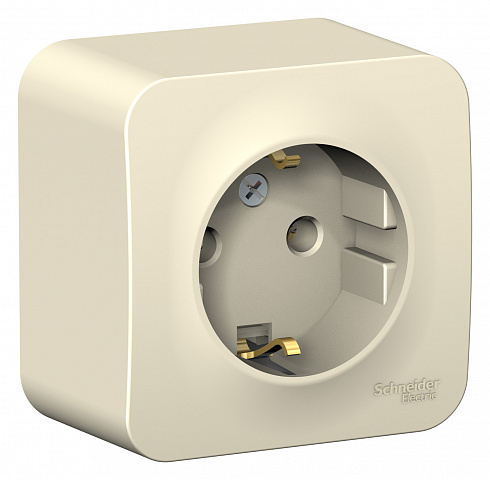 Systeme Electric Blanca наруж Молочная Розетка с/з без шторок 16А, 250В, изолир. пластина