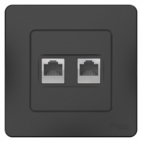 Systeme Electric Blanca внутр Антрацит Розетка 2-ая компьютерная RJ45