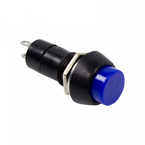 Выключатель-кнопка 250V 1А (2с) (ON)-OFF Б/Фикс синяя Rexant