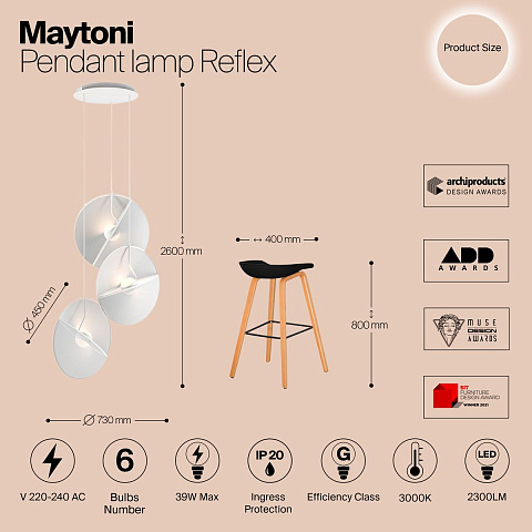 Подвесная люстра Maytoni MOD154PL-L6W3K1