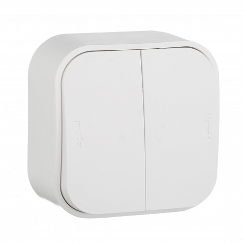 Legrand Quteo Белый Переключатель 2-клавишный 10А