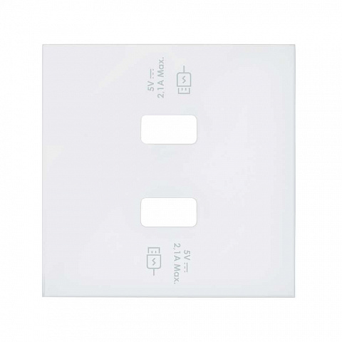 Simon 100 Белый матовый Накладка для 2-х зарядных устройств USB SmartCharge
