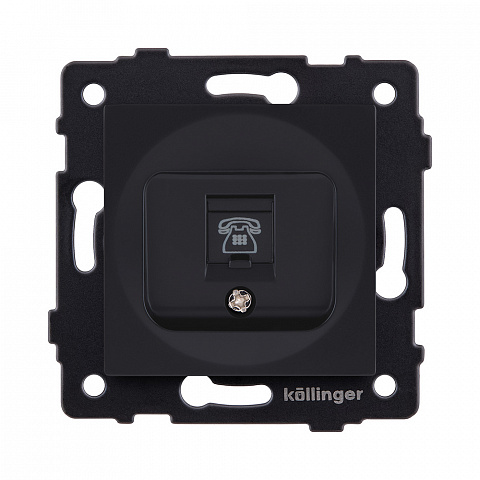 Розетка телефонная RJ11, черный матовый Kollinger REA-009BM для Aspekt, Eleganz, Reflex