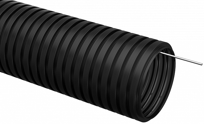 IEK ELASTA Труба гофр.ПНД d 50 с зондом (15 м) черный