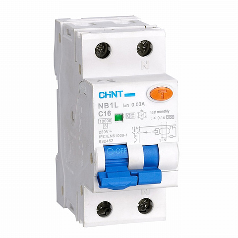 CHINT Диф. авт. выкл. NB1L 1P+N B20 30mA тип AC 10kA (36mm) (R)