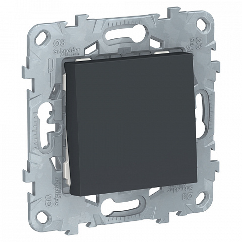 Schneider Electric Unica New Антрацит Выключатель 1-клавишный, кнопочный, сх. 1, 10 A