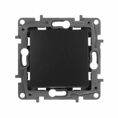 Legrand Etika Антрацит Переключатель 1-клавишный, авт.клеммы, 10 AX, 250 В