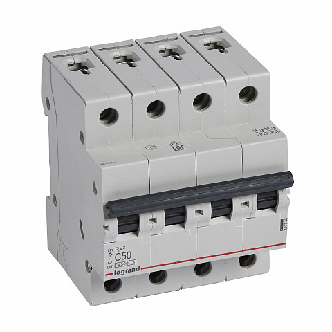 Legrand RX3 Автоматический выключатель 4P 50А (C) 4,5kA