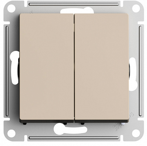 Systeme Electric AtlasDesign Песочный Переключатель 2-клавишный перекрестный, 2 x сх. 7, 10АХ, механизм