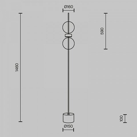 Торшер Maytoni MOD478FL-L15B3K