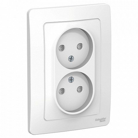 Systeme Electric Blanca внутр Бел Розетка 2-ая б/з со шторками, 16А, 250В