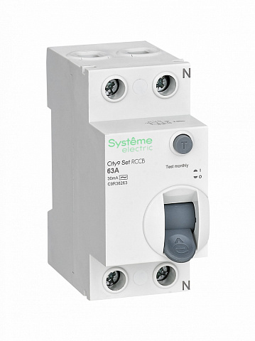 Systeme Electric City9 Set Выключатель дифференциального тока (ВДТ) 63А 2P 30мА Тип-AC 230В