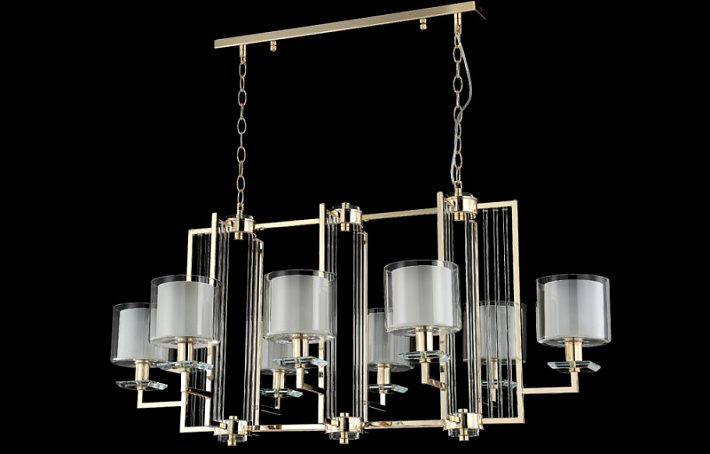 Подвесная люстра Crystal Lux NICOLAS SP8 L1000 GOLD/WHITE