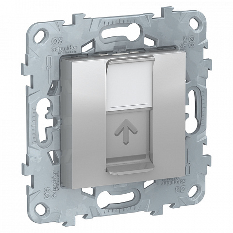Schneider Electric Unica New Алюминий Розетка компьютерная, RJ45, одиночная кат. 6 UTP