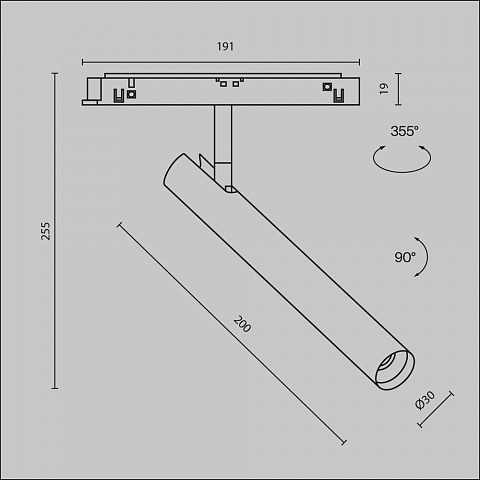 Трековый светодиодный светильник Maytoni Technical Magnetic Exility Focus T TR141-2-6W4K-M-W