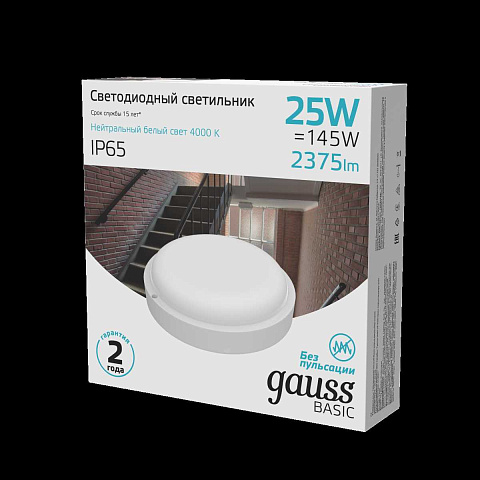 Пылевлагозащищенный светильник Gauss 126418225