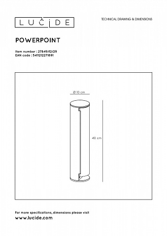 Энергетическая стойка Lucide Powerpoint 27849/12/29