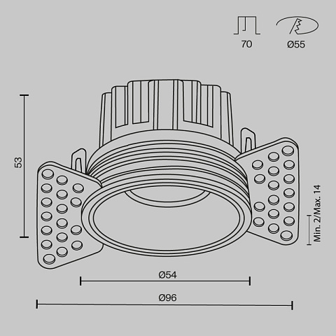 Встраиваемый светильник Maytoni DL058-7W2.7K-TRS-W
