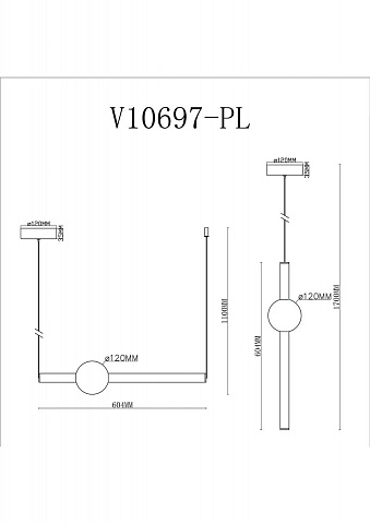 Подвесной светильник Moderli V10697-PL