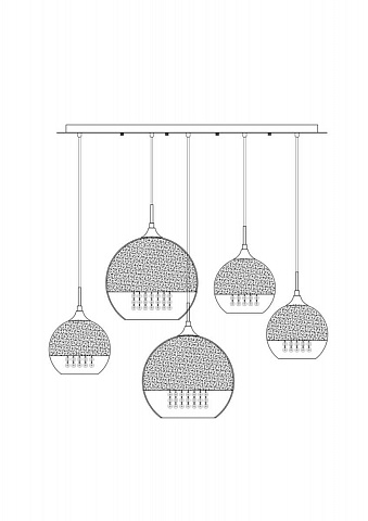 Каскадная люстра Maytoni P140-PL-170-5-G