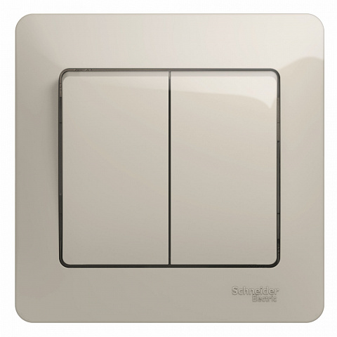 Systeme Electric Glossa Молочный Выключатель 2-клавишный, сх.5, 10AX (в сборе)