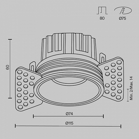Встраиваемый светильник Maytoni DL058-12W2.7K-TRS-B