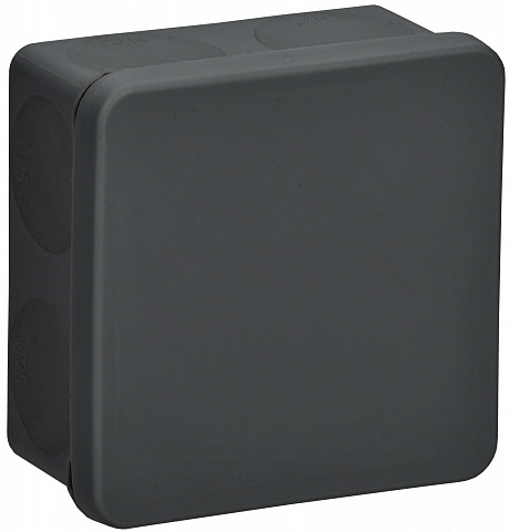 IEK Коробка расп. КМ42435 о/п 80х80х40мм IP67 8 вв. черная
