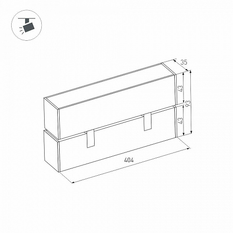 Трековый светодиодный светильник для магнитного шинопровода Arlight Mag-Flat-Fold-45-S405-12W Day4000 026992