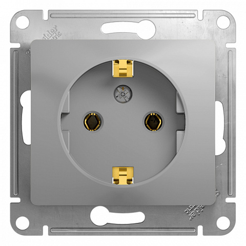 Systeme Electric Glossa Алюминий Розетка с/з