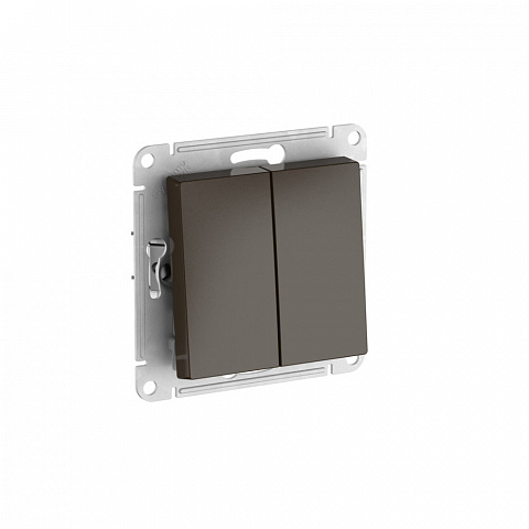 Systeme Electric AtlasDesign Мокко Выключатель 2-клавишный, сх.5, 10АХ, мех., быстрозажим. клем.