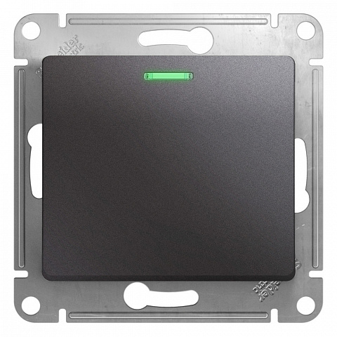 Systeme Electric Glossa Графит Выключатель 1-клавишный с подсветкой, сх.1а, 10AX