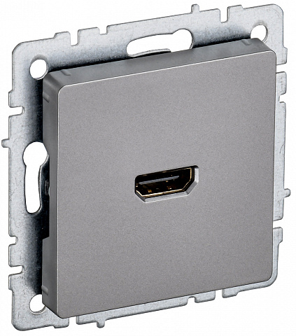 IEK BRITE BASE Сталь Розетка HDMI РHDMI-0-БрС