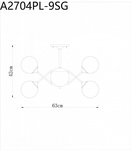 Люстра на штанге ARTE Lamp A2704PL-9SG