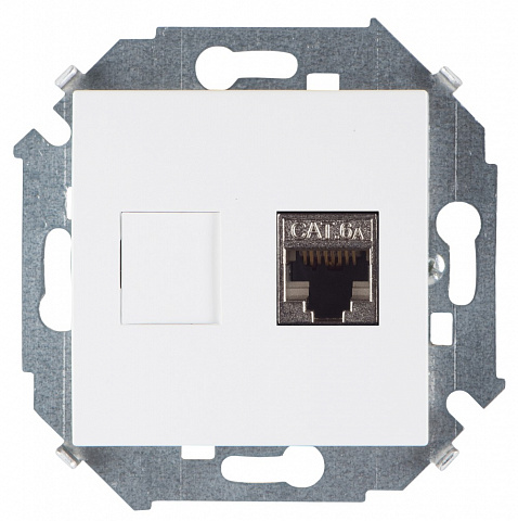 Simon 15 Белая Розетка компьютерная RJ45 кат.6A (АМР, FTP)