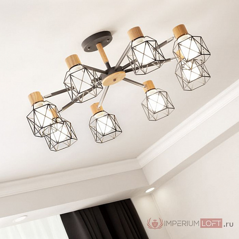 Потолочная люстра Imperium Loft Corf B3 Black 8 Lamps 189477-26
