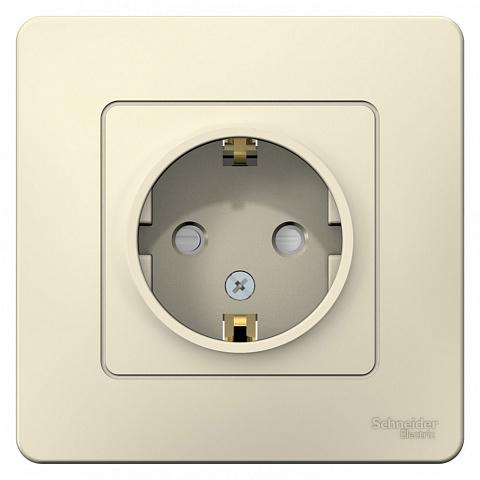 Systeme Electric Blanca внутр Молочная Розетка с/з со шторками, 16А, 250В