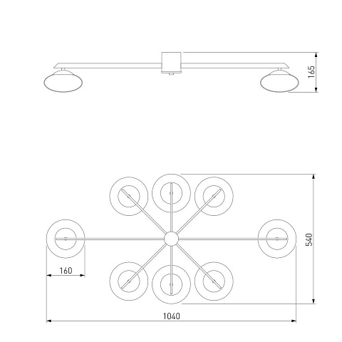 Потолочная люстра Eurosvet Opaline 70220/8 черный Smart