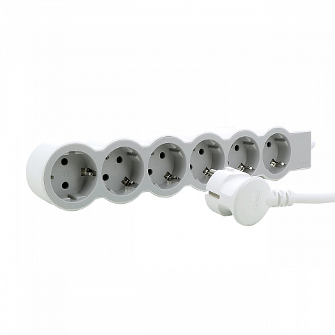 Legrand Revolution Стандарт Бело-серый Удлинитель 6x2К+З, кабель 1,5м