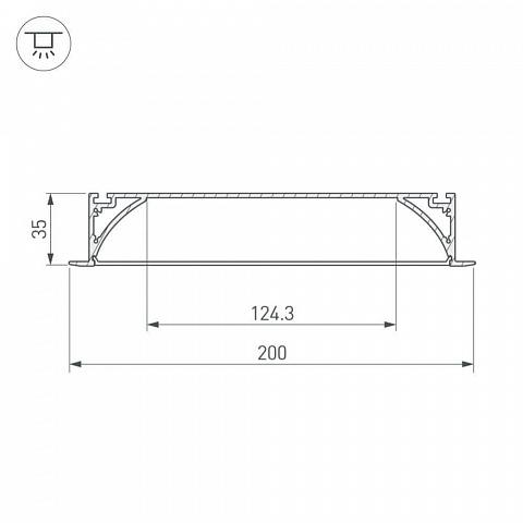 Профиль с рассеивателем Arlight ARH-POWER-W200-F-2000 ANOD 027916
