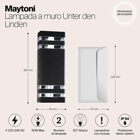 Светильник настенный Maytoni O578WL-02B