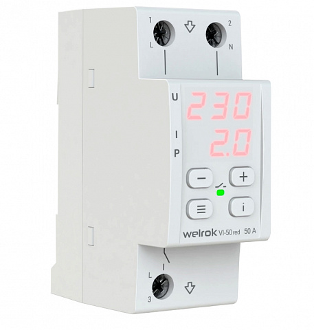 Welrok VI-50 red реле напряжения 50 А max 60 A 11 000 ВА