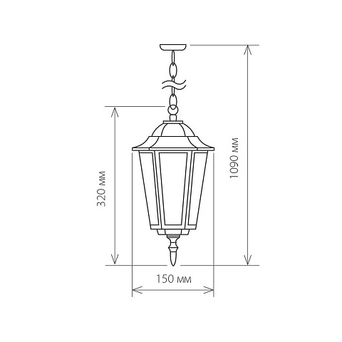Уличный подвесной светильник Elektrostandard 1004H черное золото a035742