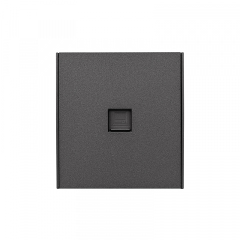 KRANZ STRONG Розетка компьютерная RJ45 кат6 с/у графит, с 1-пост. рамкой
