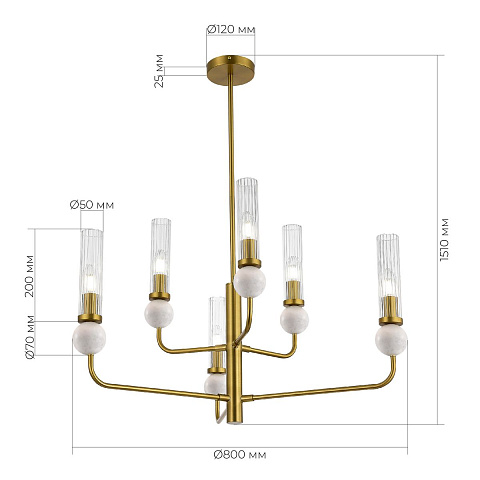 Подвесная люстра ST Luce Medea SL1244.303.06